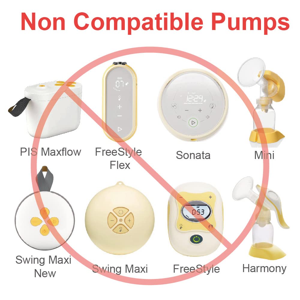 Maymom 17 mm 2X Two-Piece Breastshield, 2X Base Connector w/Valve and Membrane Compatible with Medela Breast Pumps; Small Shield (17mm)
