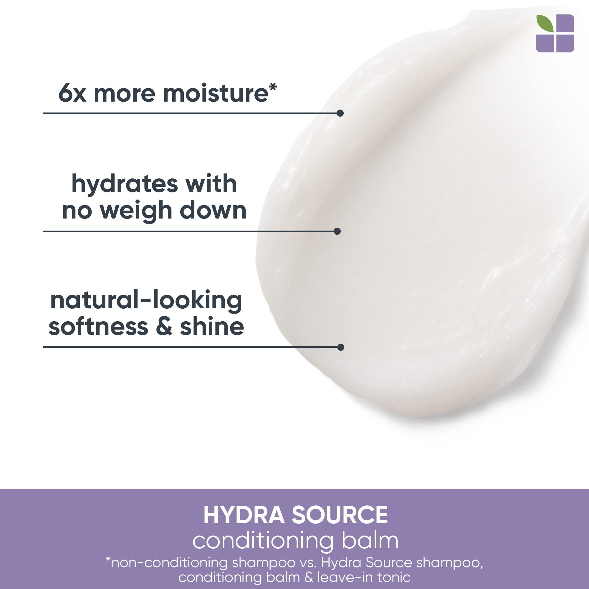 BIOLAGE Hydra Source Conditioning Balm - Hydrates & Repairs Damaged Hair, For Medium To Coarse Hair, Vegan & Sulfate-Free, 37 Fl Oz