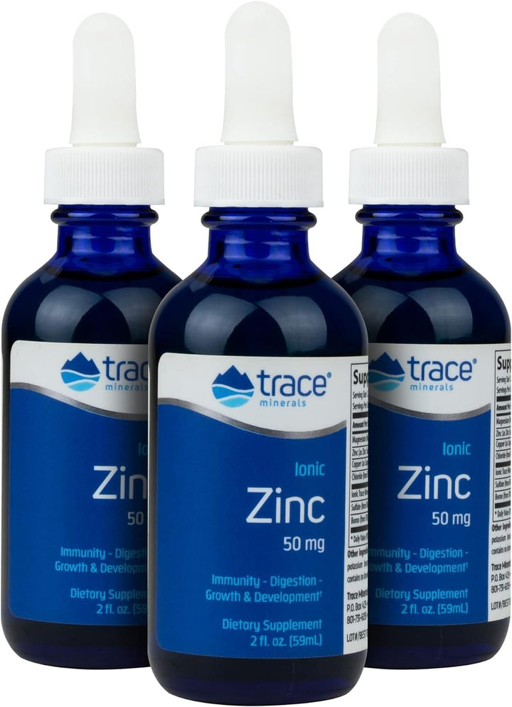 Trace Minerals Ionic Zinc - Immune System Support Supplement - Essential Mineral Supplement with Magnesium, Copper & Chloride - Healthy Skin & Growth Support - 2 fl oz (About 144 Servings)