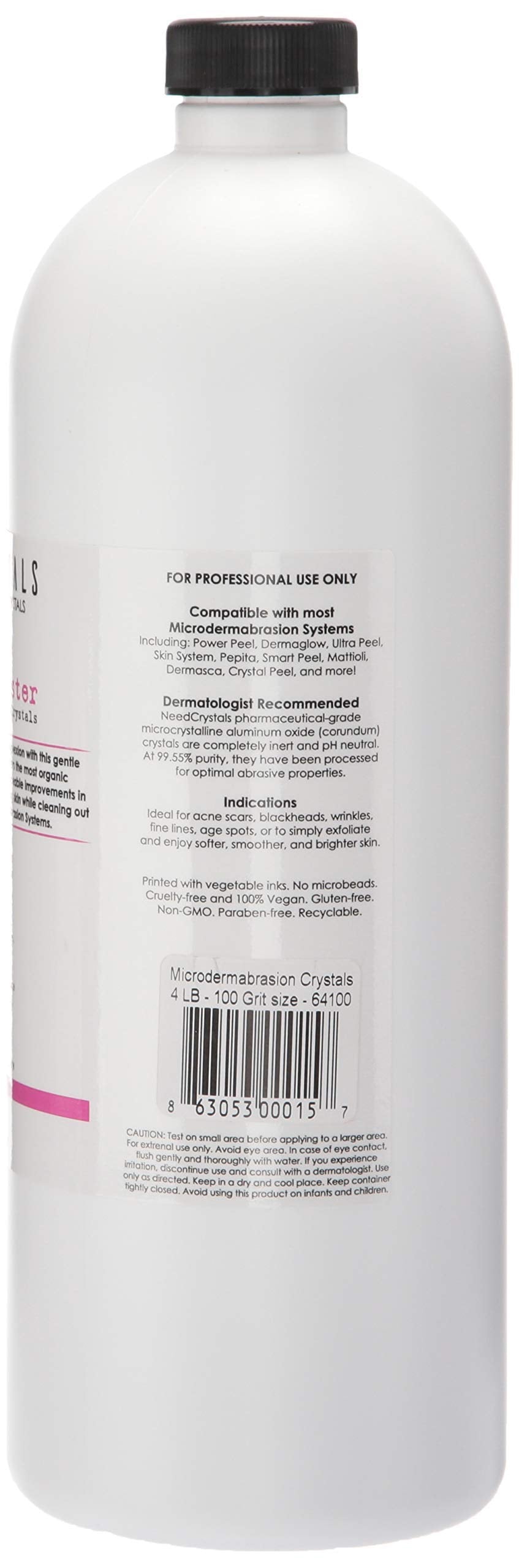 Microdermabrasion Crystals (4 lb, 100 Grit) All-Natural Rejuvenating Skin Face Exfoliator Treatment for Dull or Dry Skin, Wrinkles, Blemishes, Acne Scars & More by NeedCrystals