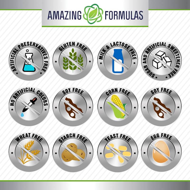 Amazing Formulas Hyaluronic Acid Super Complex with MSM, Collagen Type I & III, and Vitamin C | 990 Mg | 90 Capsules Supplement | Non-GMO | Gluten Free | Made in USA