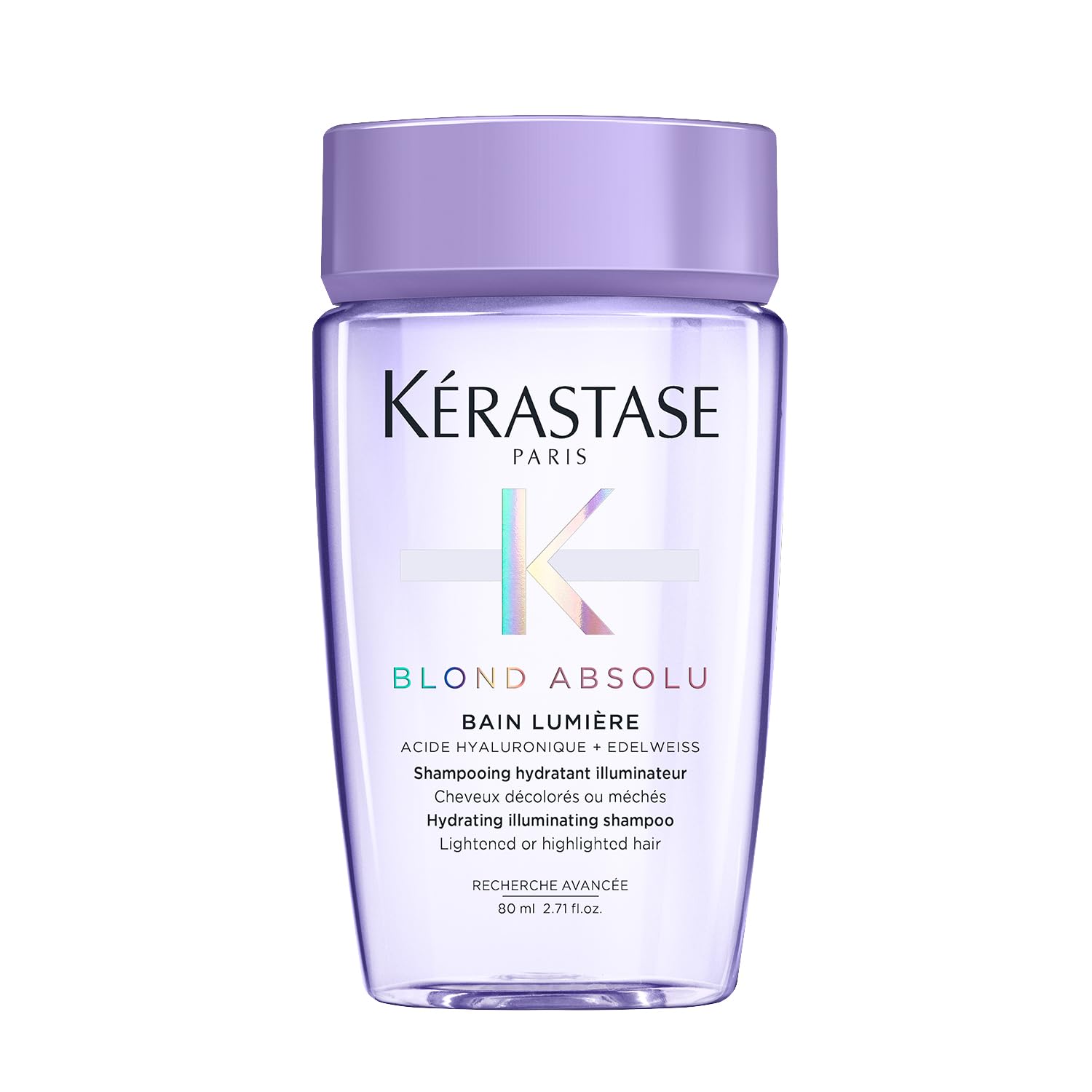 KÉRASTASE Blond Absolute Lumiere Illuminating Shampoo for Lightened, Highlighted and Grey Hair, Nourishes and Illuminates with Hyaluronic Acid, 2.71 Fl Oz