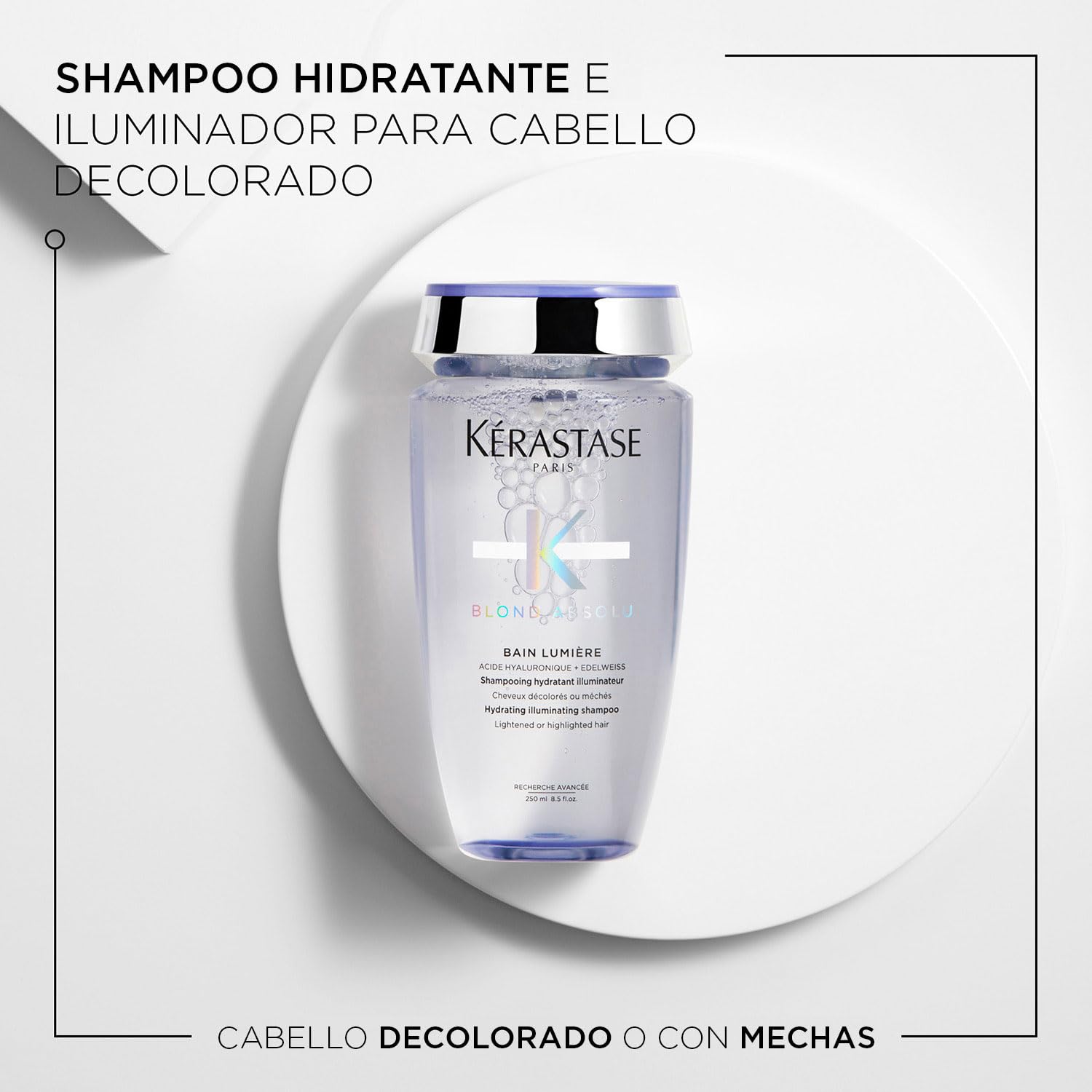 KÉRASTASE Blond Absolute Lumiere Illuminating Shampoo for Lightened, Highlighted and Grey Hair, Nourishes and Illuminates with Hyaluronic Acid, 2.71 Fl Oz