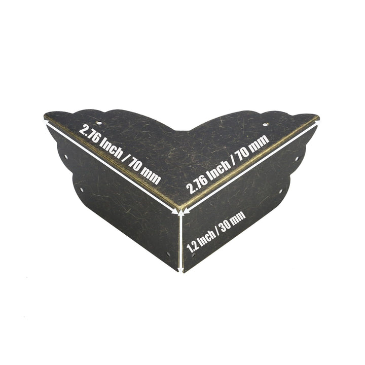 Mcredy 4 Pack Corner Protectors Metal Bronze Box Corners Decorative 2.8x2.8x1.2(LxWxH),Side Length 2.8