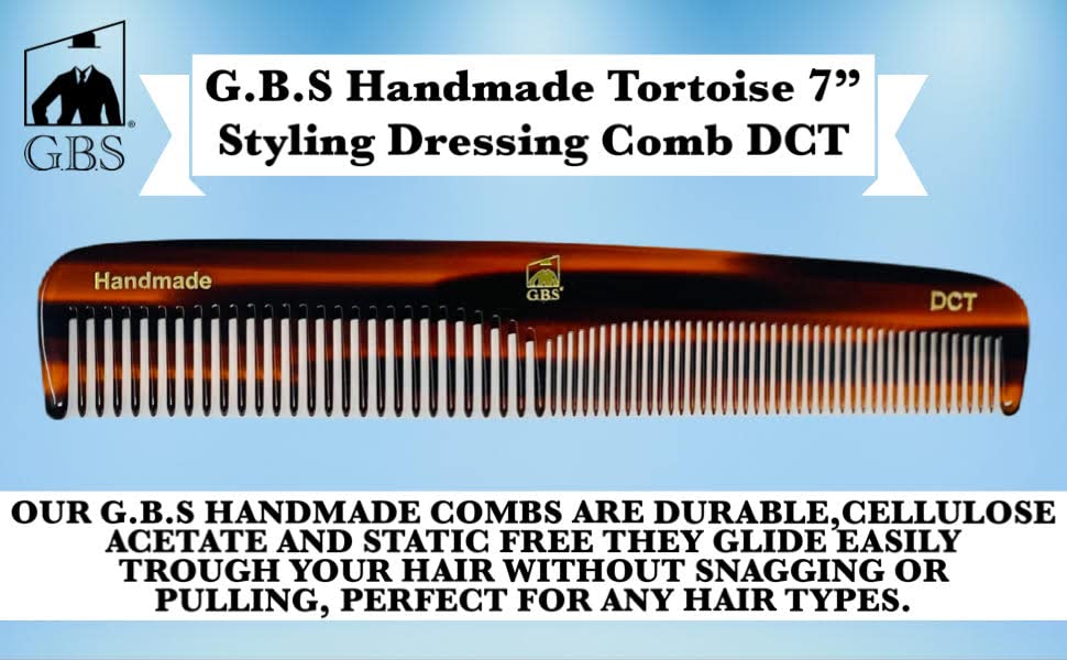 GBS Men's Handmade Anti-Static Tortoise Dressing Hair Comb - 7