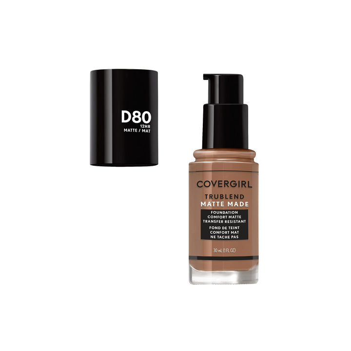 4 D80 Soft Sable: Covergirl Trublend Matte Made Liquid Foundation, D80 Soft Sable, 1.014 Ounce