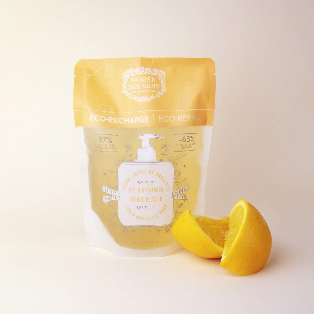 Panier des Sens Orange Blossom Liquid Hand Soap refills, Liquid Marseille Soap - Made in France 97% natural - 2x 16.9Floz/500ml