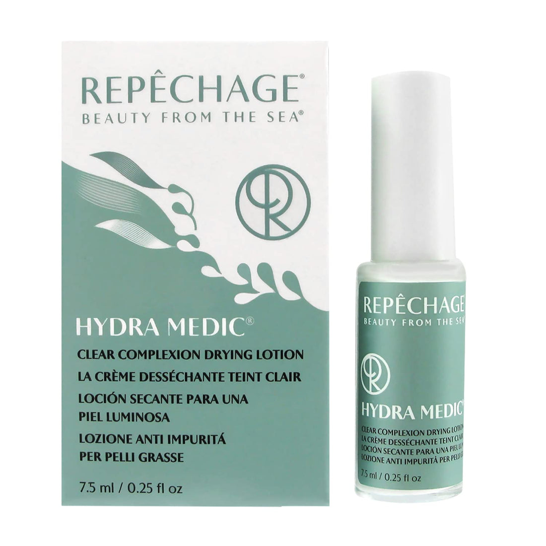 Repechage Hydra Medic Spot Treatment Acne Cream Drying Lotion Reduction of Breakout, Pimples, Blackheads & Whiteheads Skincare Use Overnight on Areas of Concern Appear of Oily Shine 7.5ml.