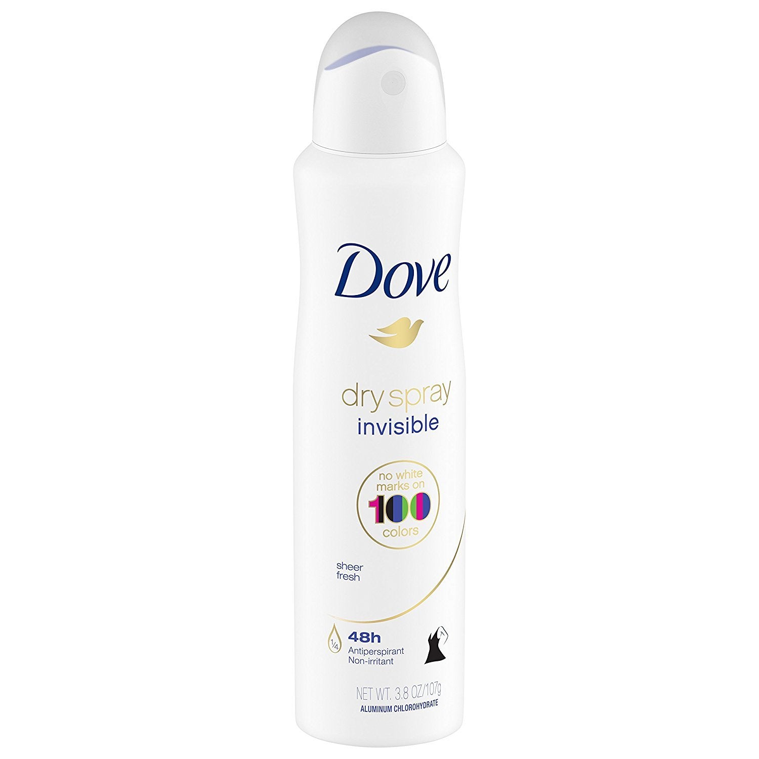 Dove Dry Spray Antiperspirant - Invisible - Sheer Fresh - Net Wt. 3.8 OZ (107 g) Per Can - Pack of 3 Cans