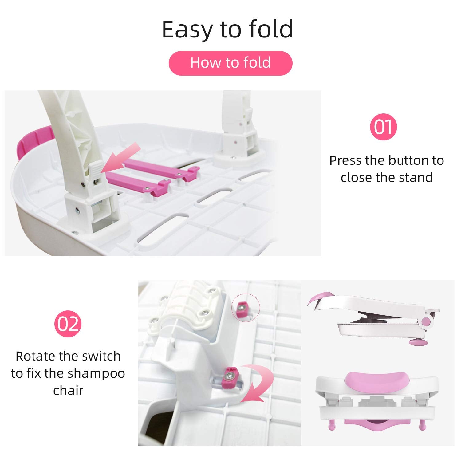 Fedicelly Kids Hair Washing Chair, Children Shampoo Chair Tear-Free, Toddler Head Hair Rinser Salon Seat for Girls Boys (Blue)