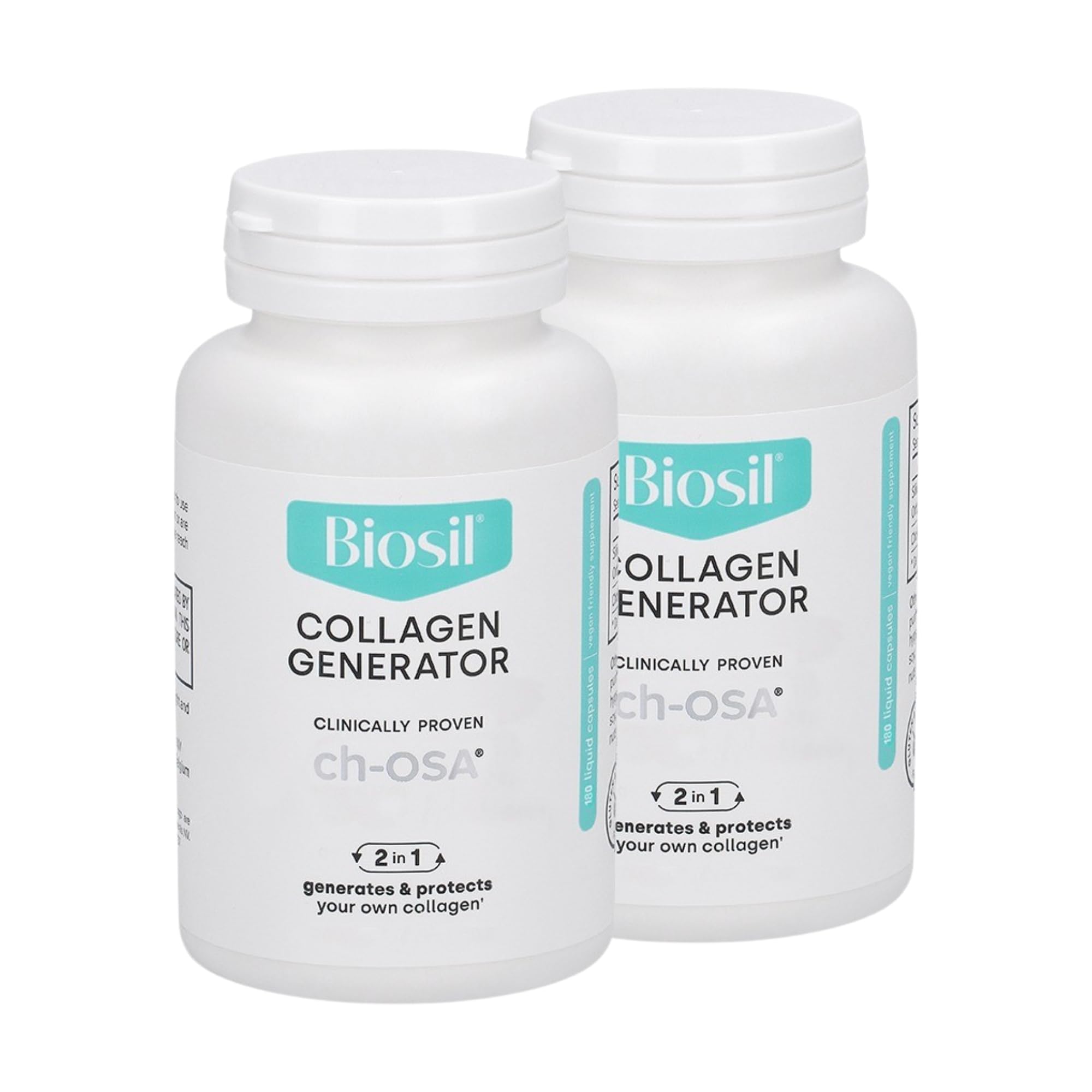 Biosil Collagen Generator - 180 Liquid Capsules, Pack of 2 - With Patented ch-OSA Complex - Generates & Protects Your Own Collagen - GMO Free - 180-Day Supply