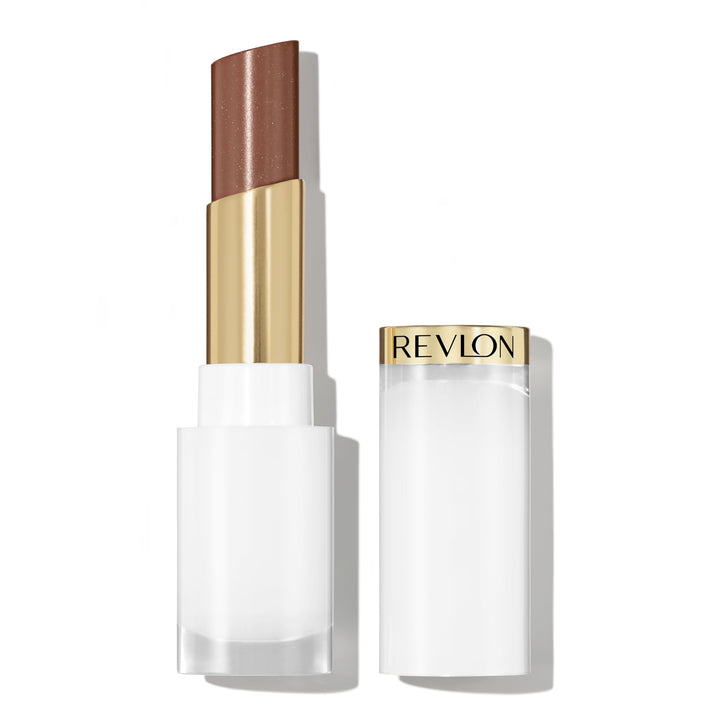 REVLON Super Lustrous Glass Shine Balm, Hydrating Tinted Lip Balm with Hyaluronic Acid, Aloe & Rose Quartz, Light Brown Lipstick, 011 Sparkling Honey, 0.11 oz