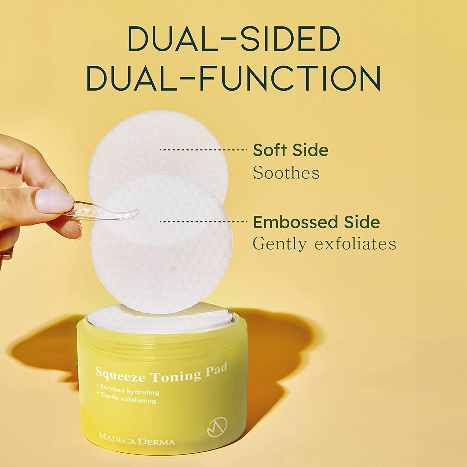 MADECA DERMA Squeeze Toning Facial Pad – Hydration & Exfoliation with Prickly Pear Cactus, Centella Asiatica, and Low-pH Toner Essence, Korean Skincare with 100% Pure Cotton Pads(70 Pads / 4.73 fl oz)