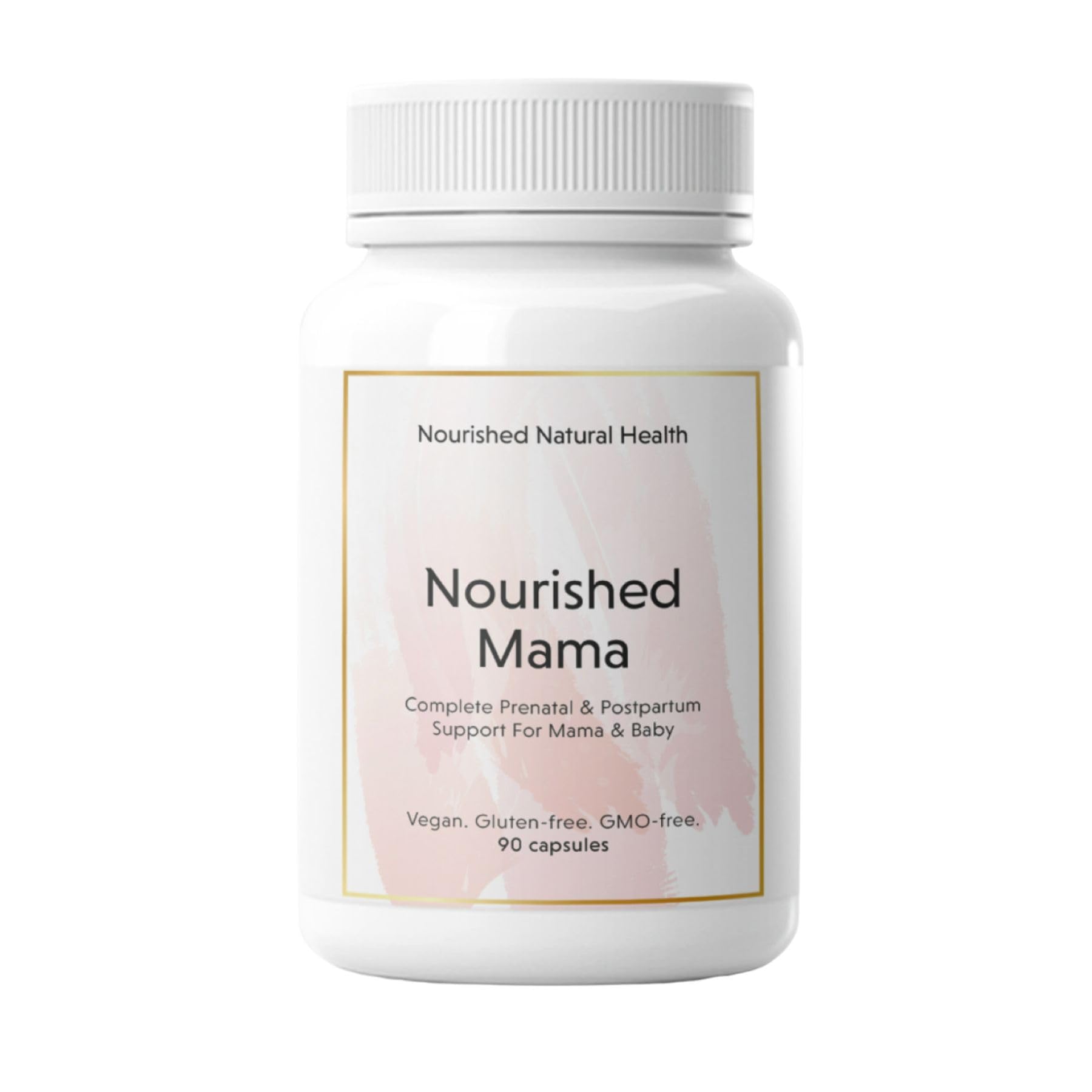 Nourished Mama Prenatal Multi Vitamin - Vegan Multivitamin for Preconception, Pregnancy, Postpartum and Breastfeeding Support - Iron-Free with Methylated Folate & High Dose Choline - 90 Capsules