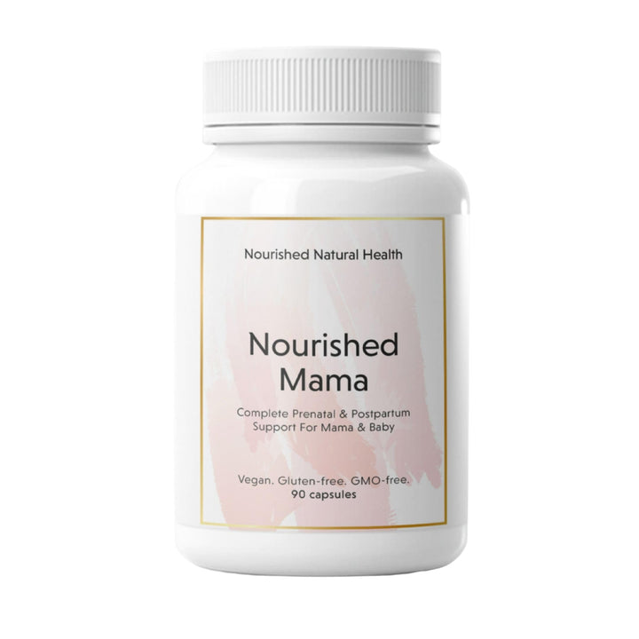 Nourished Mama Prenatal Multi Vitamin - Vegan Multivitamin for Preconception, Pregnancy, Postpartum and Breastfeeding Support - Iron-Free with Methylated Folate & High Dose Choline - 90 Capsules