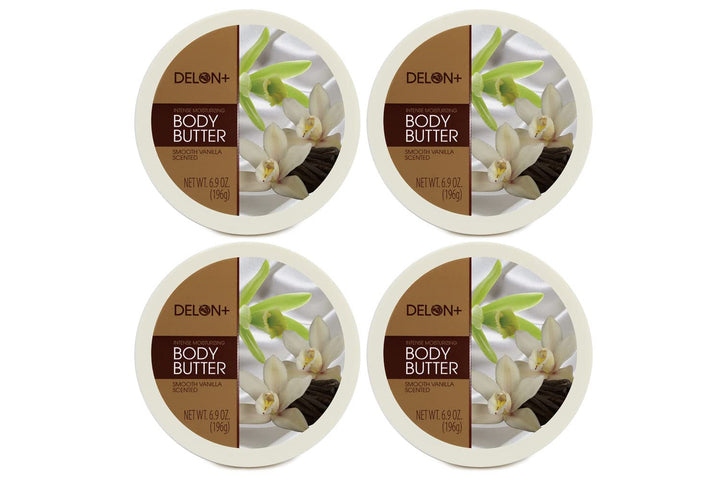 DELON Intense Moisturizing Smooth Vanilla Body Butter 6.9 Oz (4-Pack)