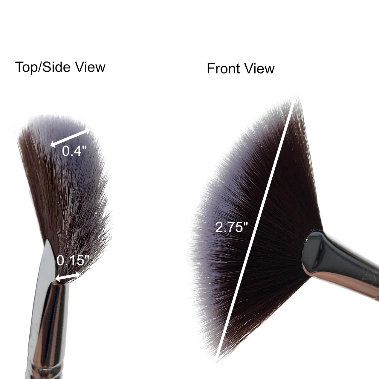 Onyx Black : Nanshy Fan Makeup Brush Highlight Contour Bonzer Blush Powder Application (Onyx Black)