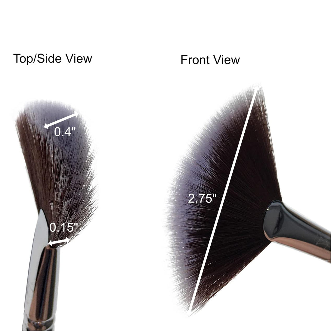 Onyx Black : Nanshy Fan Makeup Brush Highlight Contour Bonzer Blush Powder Application (Onyx Black)