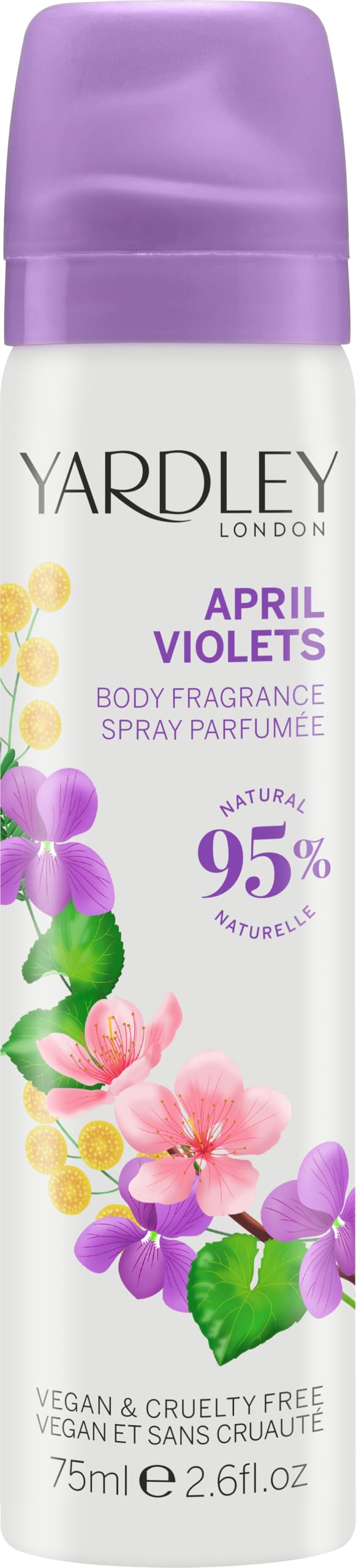 Yardley April Violets for Women Deodorant Body Spray, 2.6 Ounce