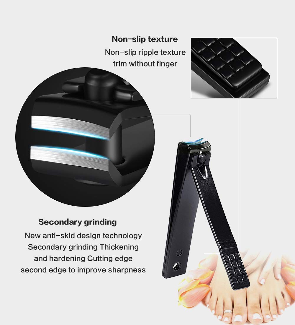 Nail Clippers Sets High density Stainless Steel Nail Cutter Pedicure Kit Nail File Sharp Nail Scissors and Clipper Manicure Pedicure Kit Fingernails & Toenails with Portable stylish case (yellow)
