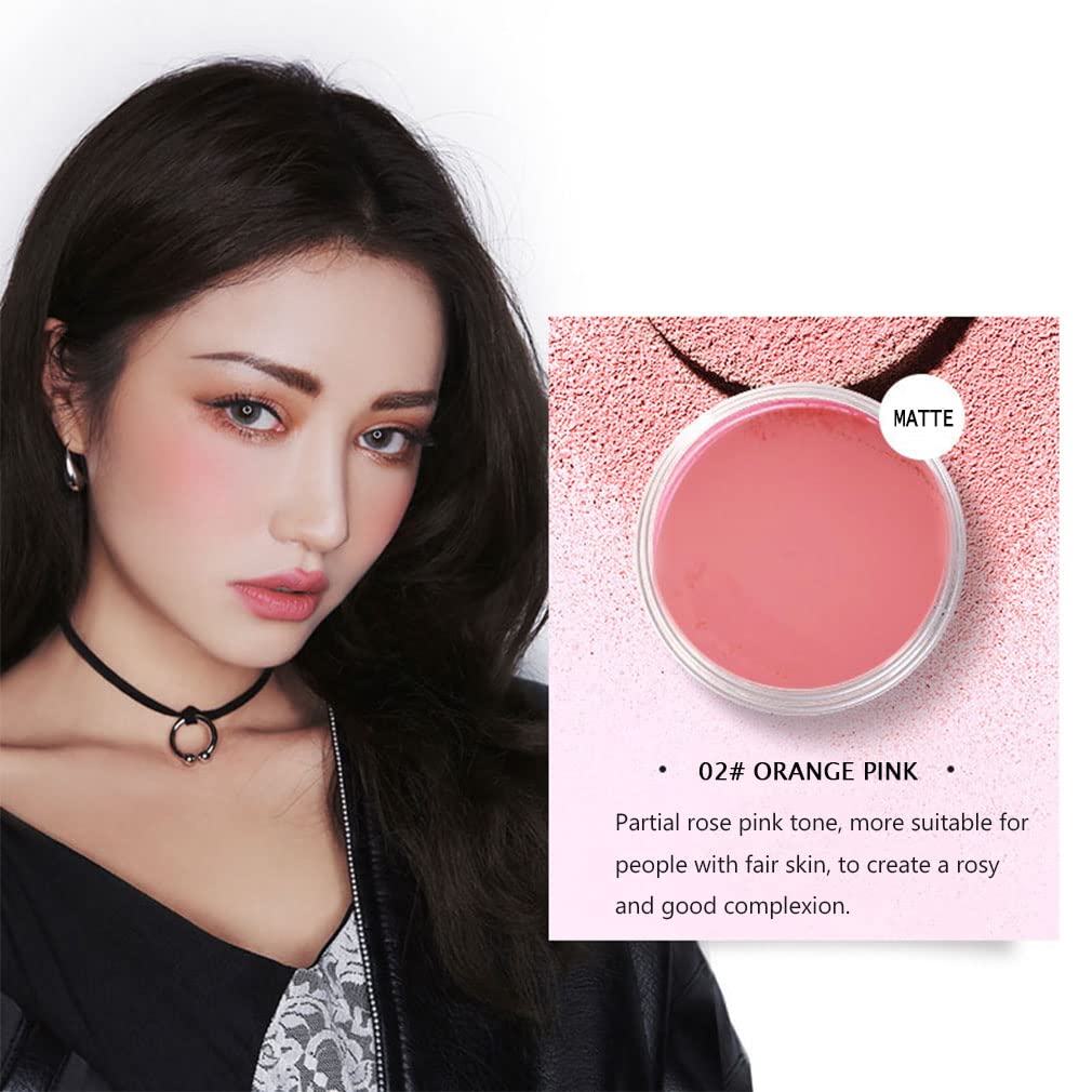 Loose Powder Air Cushion Blush Natural Blusher Bright Shimmer Face Blush for Cheek Highly Pigmented Makeup Easy to Blend Makeup Blushin, All Day Wear(02#)