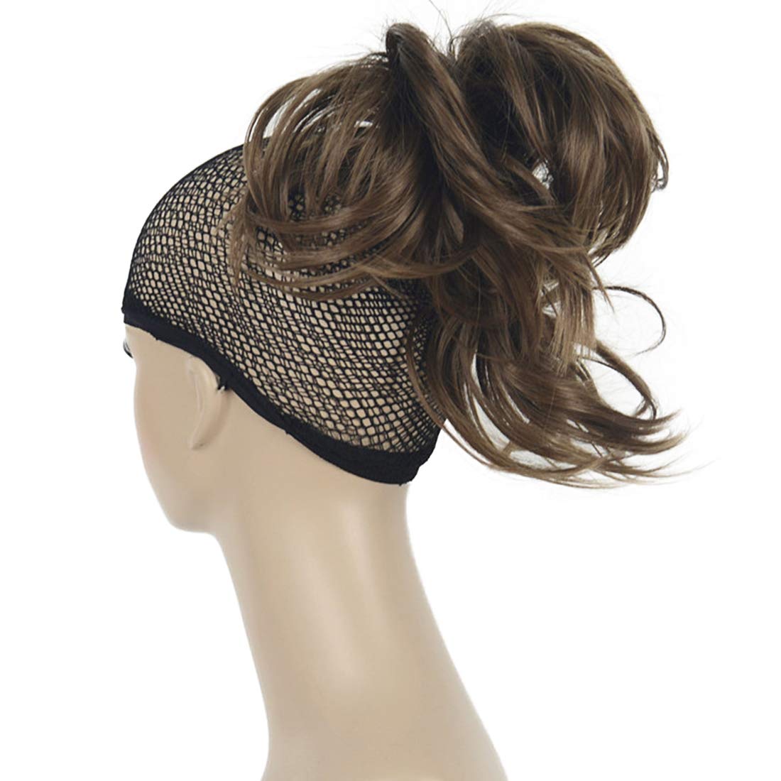 Lydell Adjustable Messy Style Ponytail Hair Extension Synthetic Hair-Piece with Jaw Claw (#12 Lt Reddish Golden Brown)