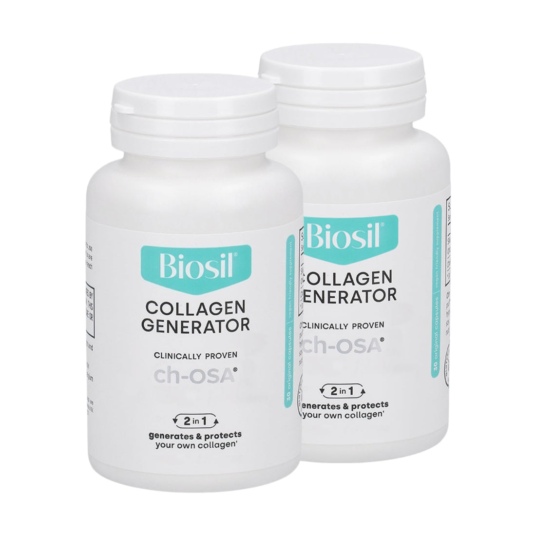 Biosil Collagen Generator - 30 Original Capsules, Pack of 2 - with Patented ch-OSA Complex - Generates & Protects Your Own Collagen - GMO Free - 30-Day Supply