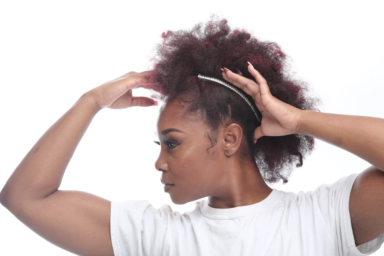 Large, Silver : HairZing Cord S-T-R-E-T-C-H Banana Comb, Hair Accessory Perfect for Easy Ponytail, UpDo or Faux Hawk, Silver, Large