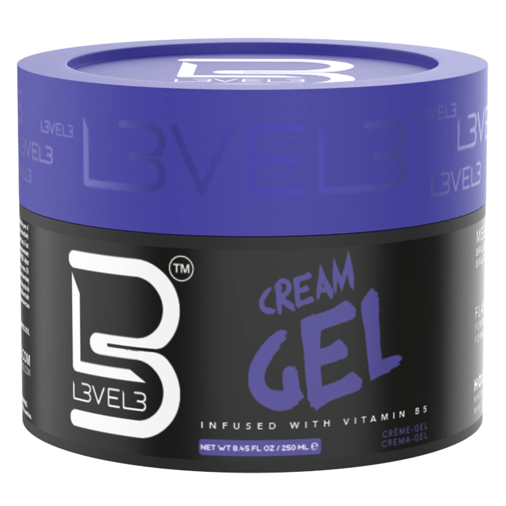 Level 3 Cream Gel - Provides Volume and Medium Hold - With Vitamins to Nourish and Protect Hair L3 - Level Three Mens Hair Styling Cream (250 ml)