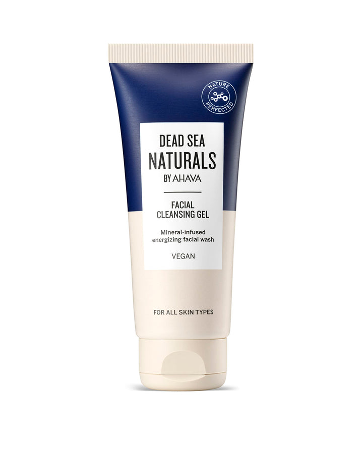 Dead Sea Naturals Facial Cleansing Gel - Refreshing rinse-off daily cleanser for face, washes away dirt & impurities, leaves skin radiant & supple, with powerful Dead Sea Minerals, 3.4 Fl.Oz