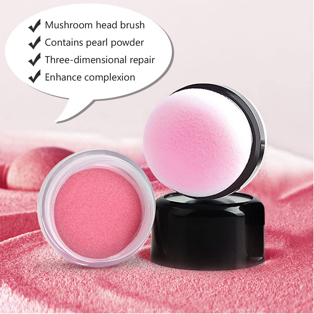 Loose Powder Air Cushion Blush Natural Blusher Bright Shimmer Face Blush for Cheek Highly Pigmented Makeup Easy to Blend Makeup Blushin, All Day Wear(02#)