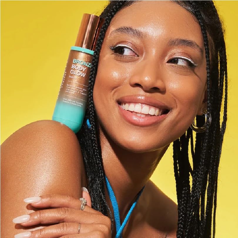 NAPH iNNBEAUTY PROJECT Bronze Body Glow Transfer-Resistant Luminous Body Oil with Guarana & Green Coffee (2.7 oz/ 80 ml) + Bonus Acne Patch (36 Pieces)