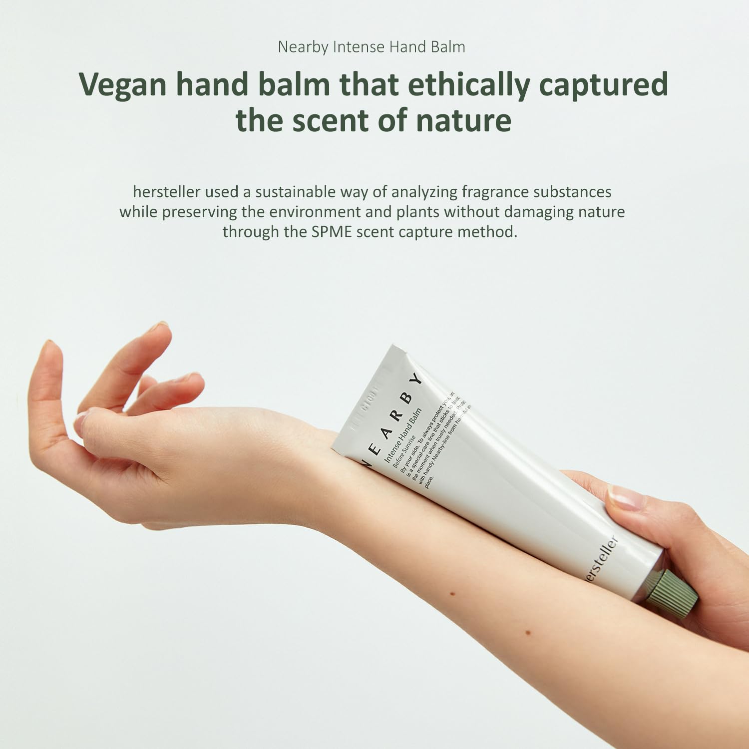 Hersteller Nearby Intense Hand Balm 50ml, 1.7 Fl Oz Deep Moisturizing Hydrating Non Sticky Vegan Butter Complex Scented Cream Hand Care Before Sunrise Greenery Woody Scent