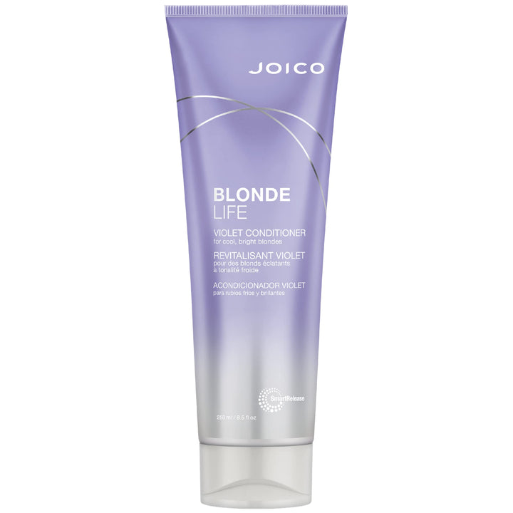 Joico Blonde Life Violet Conditioner | For Cool & Bright Blonde Hair | Neutralize Brassy Tones | Banish Yellow Tones | Boost Shine | Sulfate Free | With Monoi & Tamanu Oil | 8.5 Fl Oz