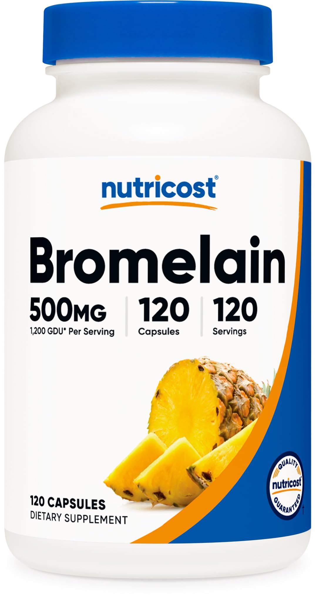 Nutricost Bromelain 500mg, 120 Vegetarian Capsules - Bromelain (1200 GDU), Non-GMO, Gluten Free