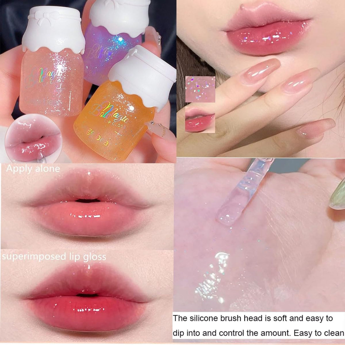 Pakivs 3 Colors Shimmer Lip Gloss Set,Hydrating Lip Glow Oil Moisturizing Lip Gloss with Shimmery Glitter Finish| Long Lasting |Lightweight| Sheer