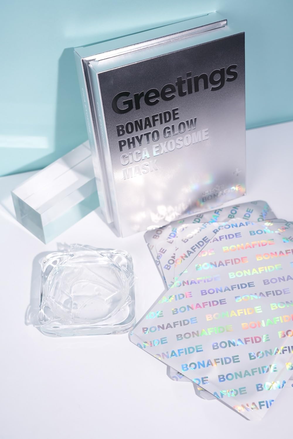 Phyto Glow Cica Exosome Mask (25g*5sheet) - 100% Natural Hydrogel Sheet Face Mask, Centella Asiatica Exosome with Niacinamide 3%, Ice Mask, Vegan, Moisture & Soothing