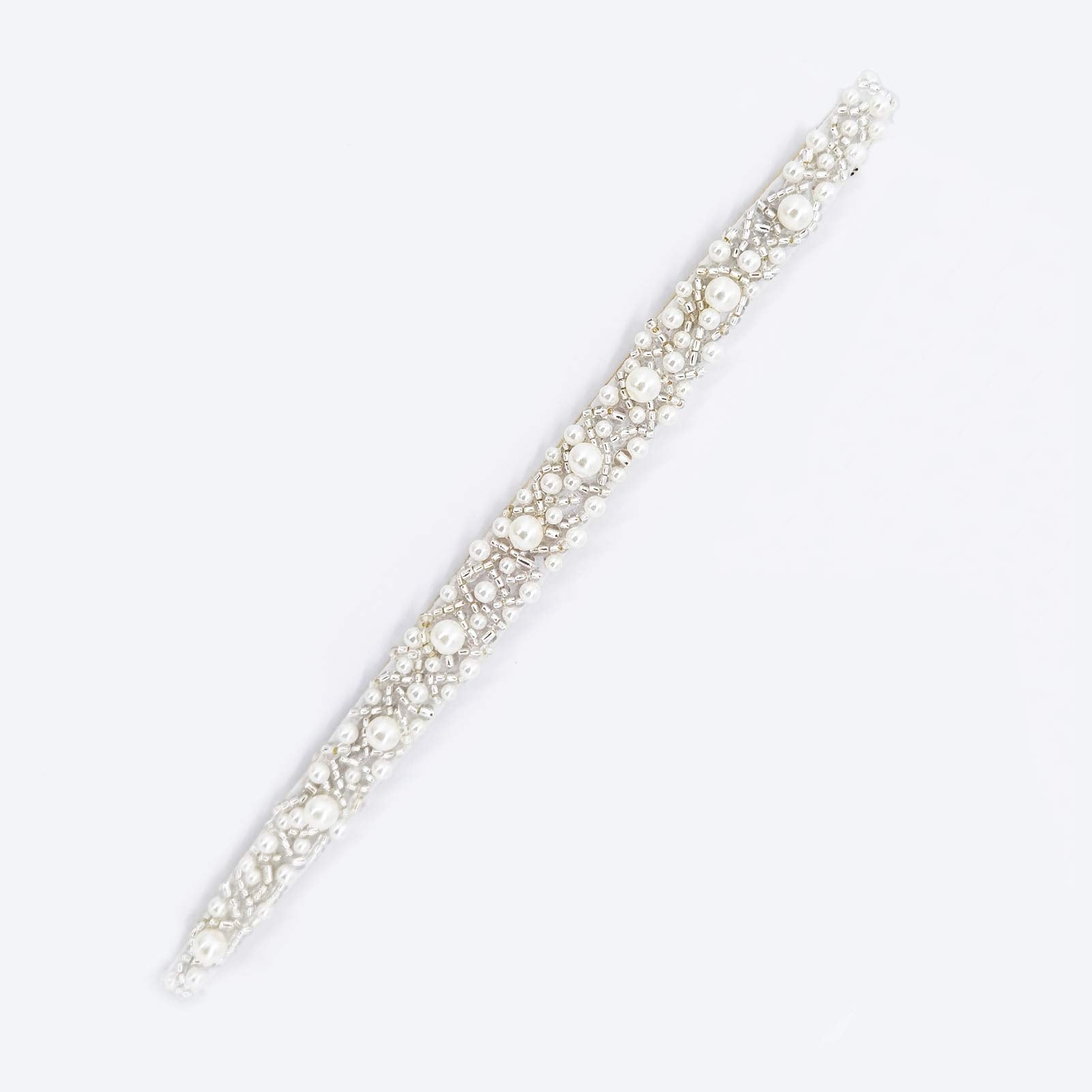 Inspirelle 5 Pack Babysbreath Rhinestone Beaded Elastic Headband, Fashionable Handmade Crystal Beaded Elastic Hairbands Lady Women Girls Hair Jewelry Accessories