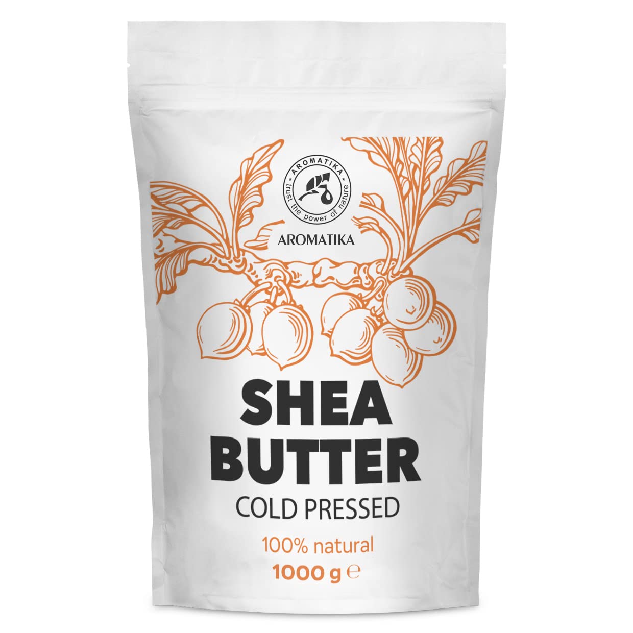 AROMATIKA Shea Butter 35 Oz - Unrefined Raw/Pieces - Africa - Ghana - 100% Pure Shea Butter Body Butter - Cosmetic Grade - for Hair Skin Lip Face Feet Body Care