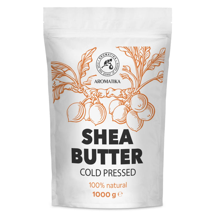 AROMATIKA Shea Butter 35 Oz - Unrefined Raw/Pieces - Africa - Ghana - 100% Pure Shea Butter Body Butter - Cosmetic Grade - for Hair Skin Lip Face Feet Body Care