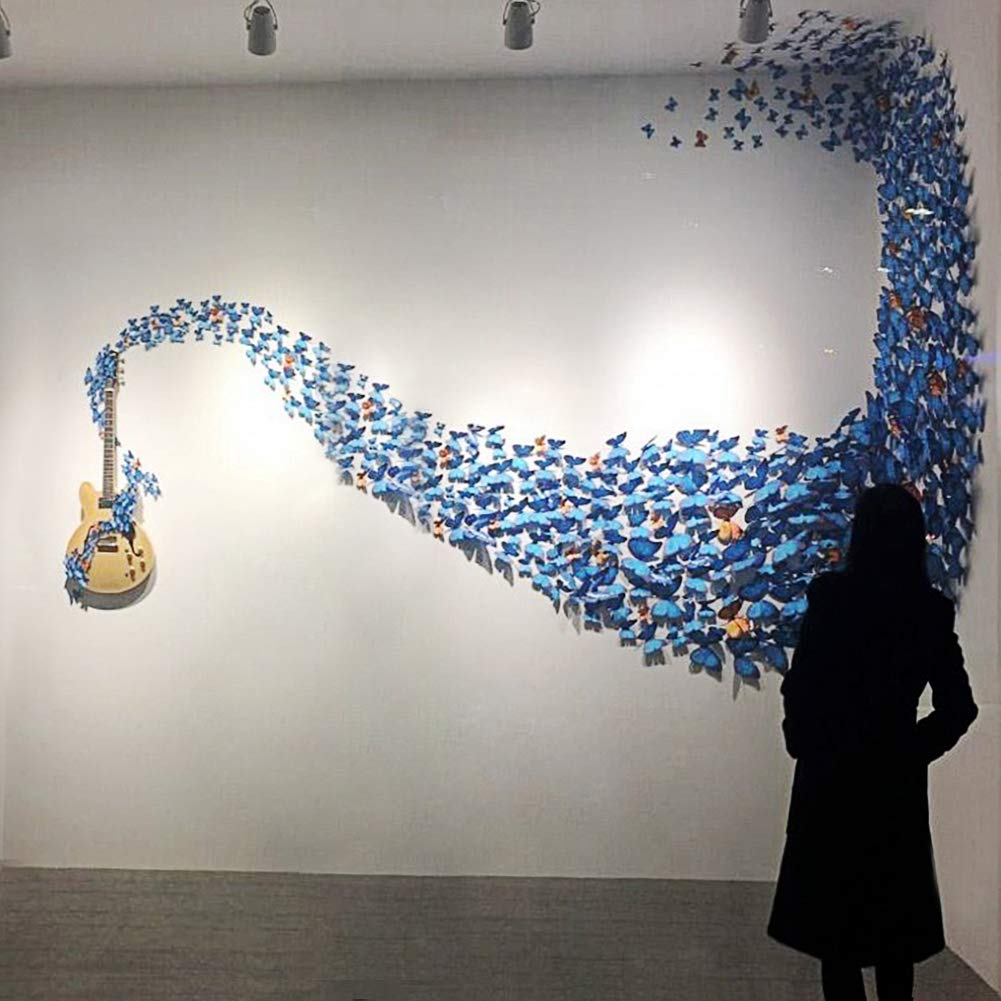 24pcs 3D Vivid Special Man-Made Lively Butterfly Art DIY Decor Wall Stickers Decals Nursery Decoration, Bathroom Décor, Office Décor, 3D Wall Art, 3D Crafts for Wall Art Kids Room Bedroom