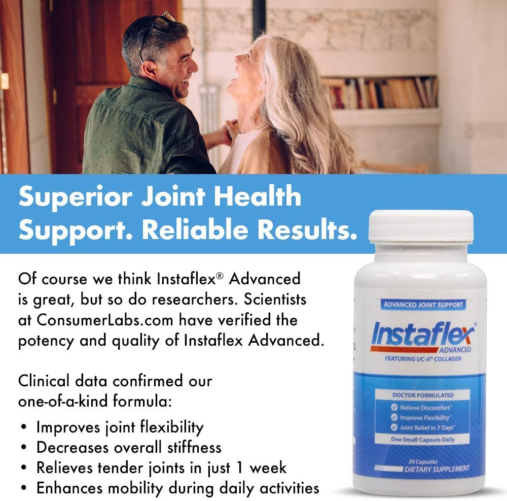 Instaflex Advanced Joint Support Nutritional Supplement Capsule with Doctor Formulated Joint Relief Supplement, Featuring UC-II Collagen & 5 Other Joint Discomfort Fighting Ingredients, 60 Ct