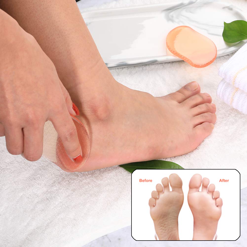 BEZOX Glass Foot File Callus Remover, Crystal Pedicure Foot Rasp Callous Shaver, Portable Hand Sized Foot Scraper for Cracked Heel - Orange