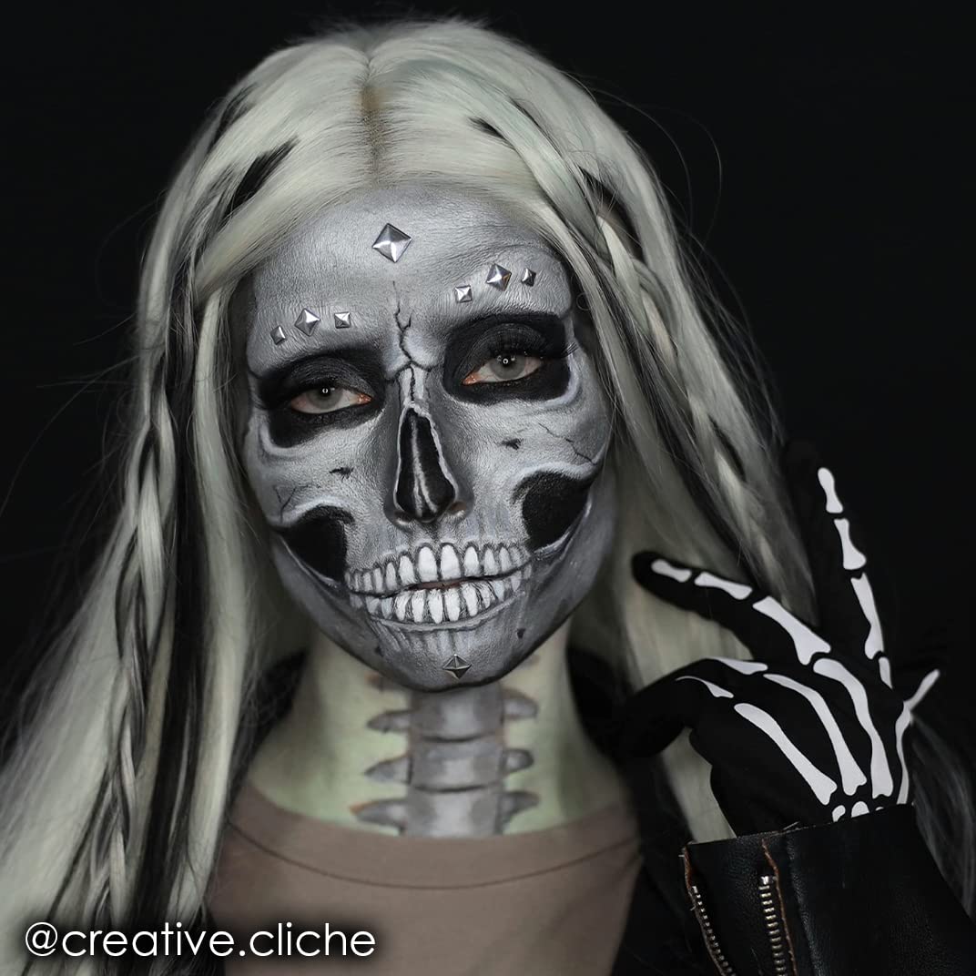 Mehron Makeup Paradise AQ Face & Body Paint, SILVER/ ARGENTE: Brillant Series - 40gm