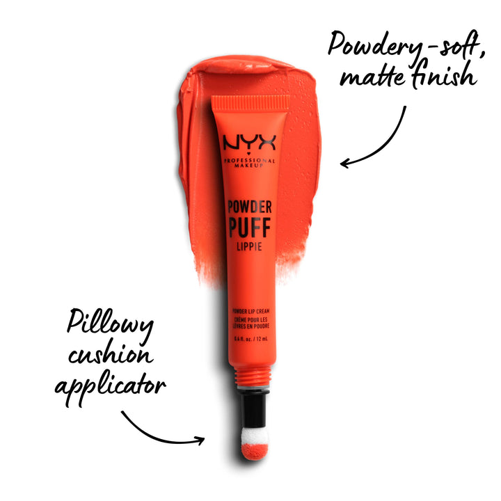 NYX PROFESSIONAL MAKEUP Powder Puff Lippie Lip Cream, Liquid Lipstick - Crushing Hard, Orange