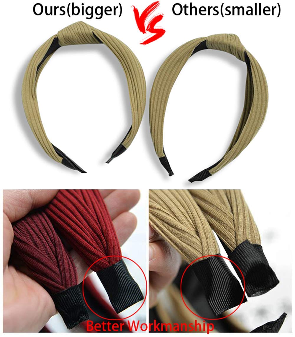 Kisslife Plain: Kisslife 10 Pack Wide Headbands Knot Turban Headband Hair Band Elastic Plain Fashion Hair Accessories For Women And Girls, Children 10 Colors
