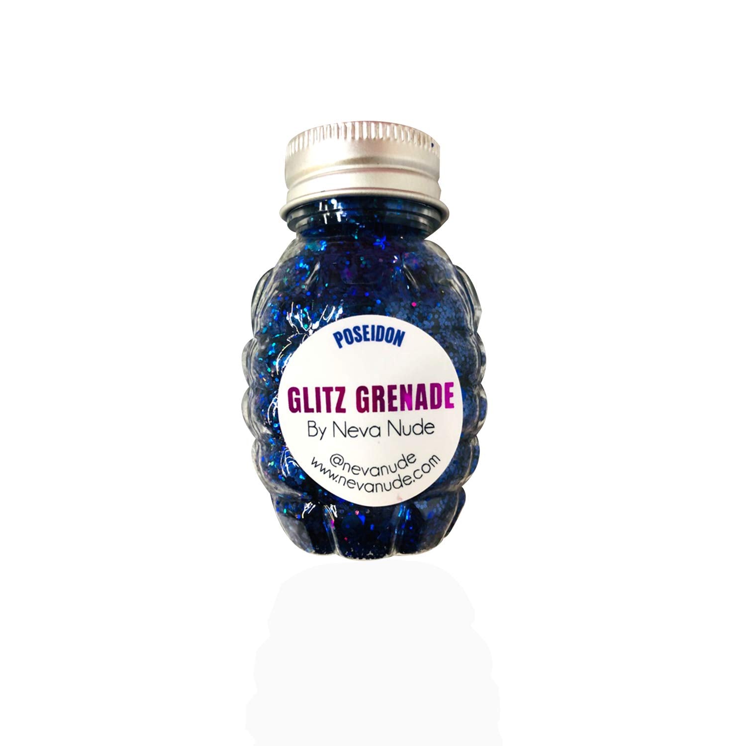 Neva Nude Face and Body Glitter Keychain - Holographic Chunky Glitter in Aloe for Festivals, Raves, and More | Cosmetic Grade | Super Sparkly (Raspberry Rushie Pink Glitz Grenade)