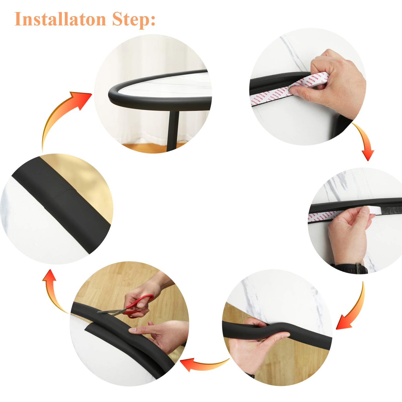 Furnigear Edge and Corner Guard, Foam Safety Bumpers, Baby Proofing Safety Table Corner Protectors, (16.4 Ft Edge + 4 Corners), Brown, Self-Stick