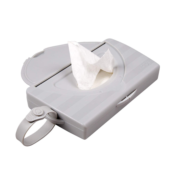Ubbi On-the-Go Baby Wipes Dispenser, Portable Wipes Container for Travel, Diaper Bag Accessory Must Have for Newborns, Reusable Wipes Holder, Gray, Set of 2