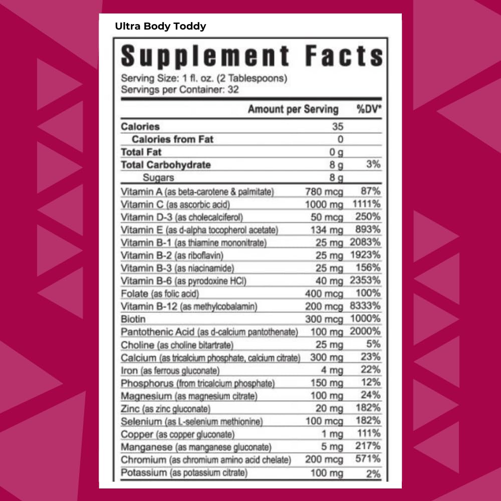 Youngevity Ultra Body Toddy - 100+ Nutrient Mega Multi-Vitamin Mineral Supplement for Men and Women - Enhanced Absorption - Phytonutrients - Amino Acids - (32 Fl Oz)